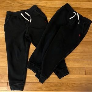 2 Polo Ralph Lauren black size 7 jogger sweatpants